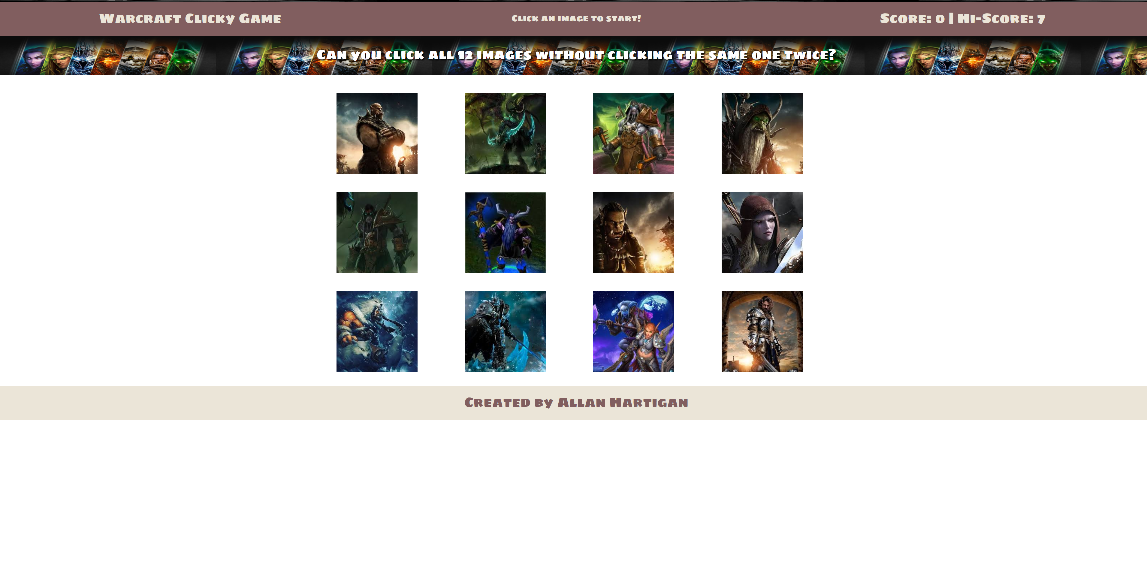 Warcraft Clicky Game